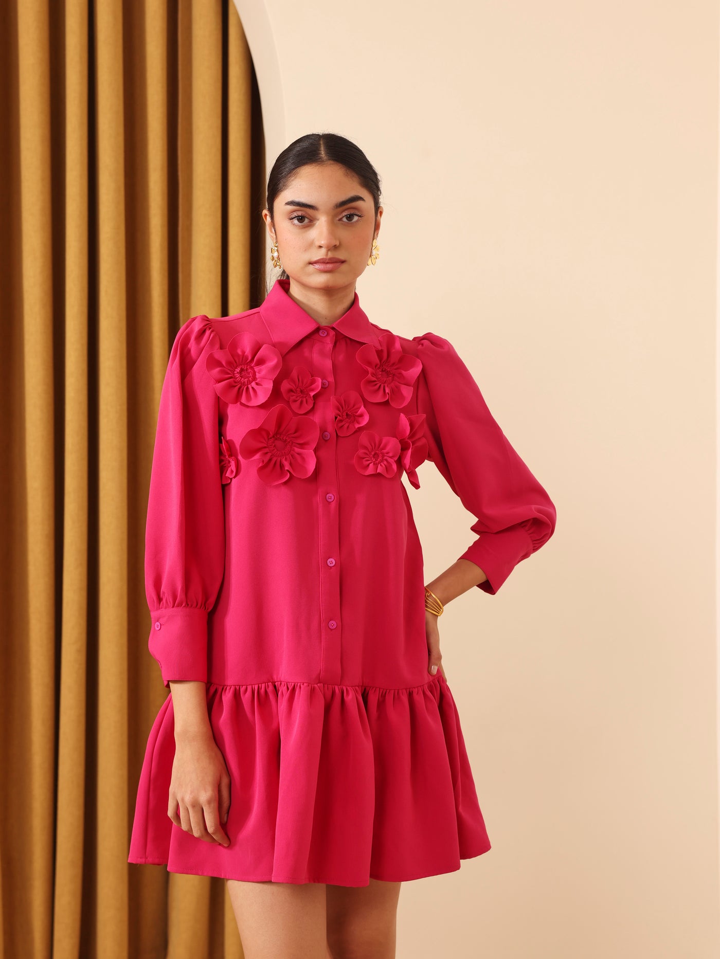 Florence Shirt Dress (Pink)