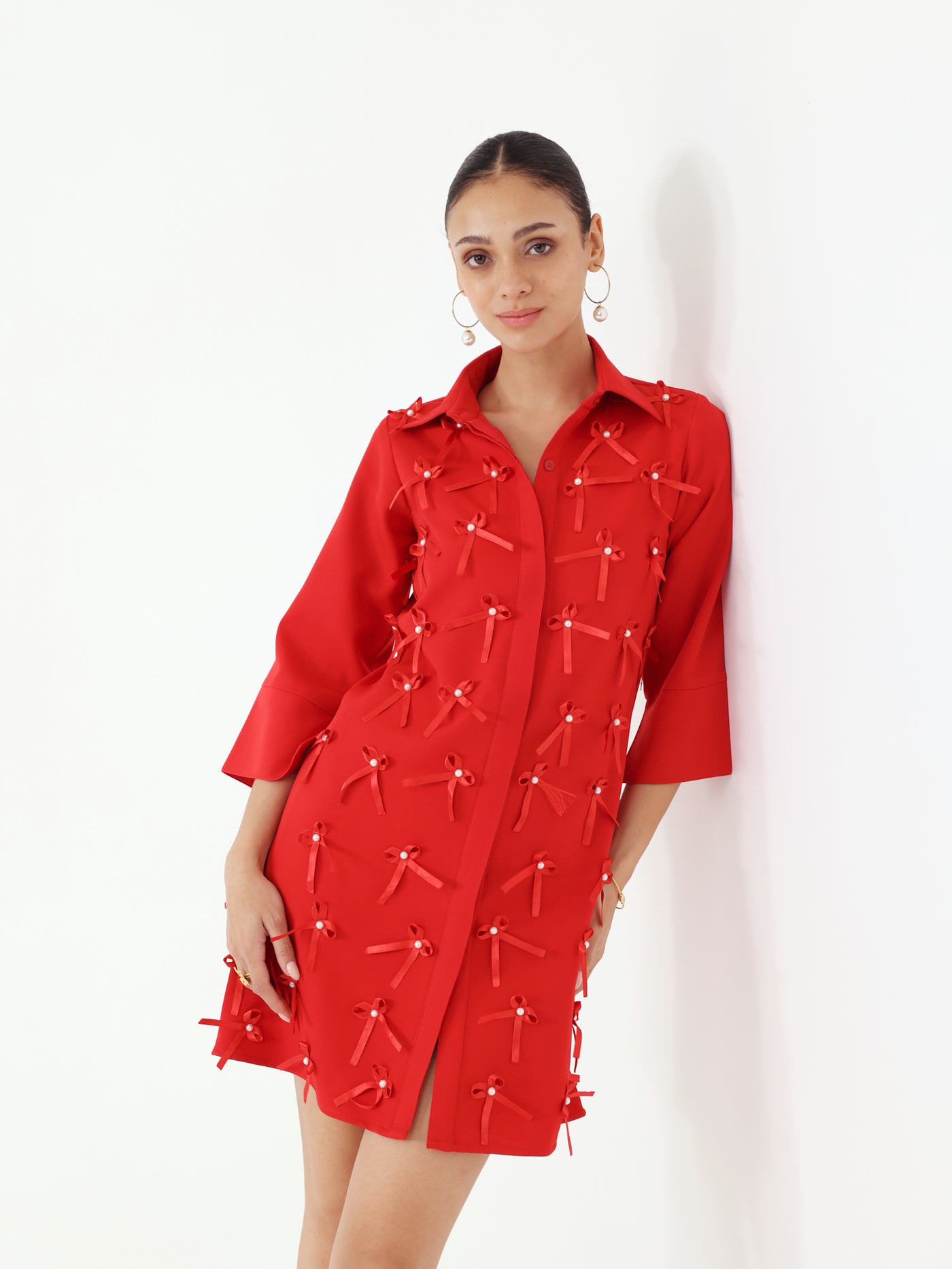 Pixie Shirt Dress (Red)