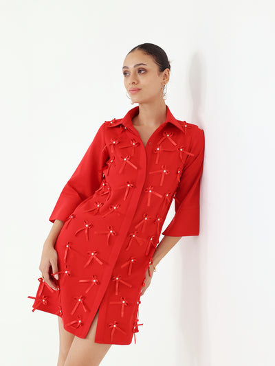 Pixie Shirt Dress (Red)