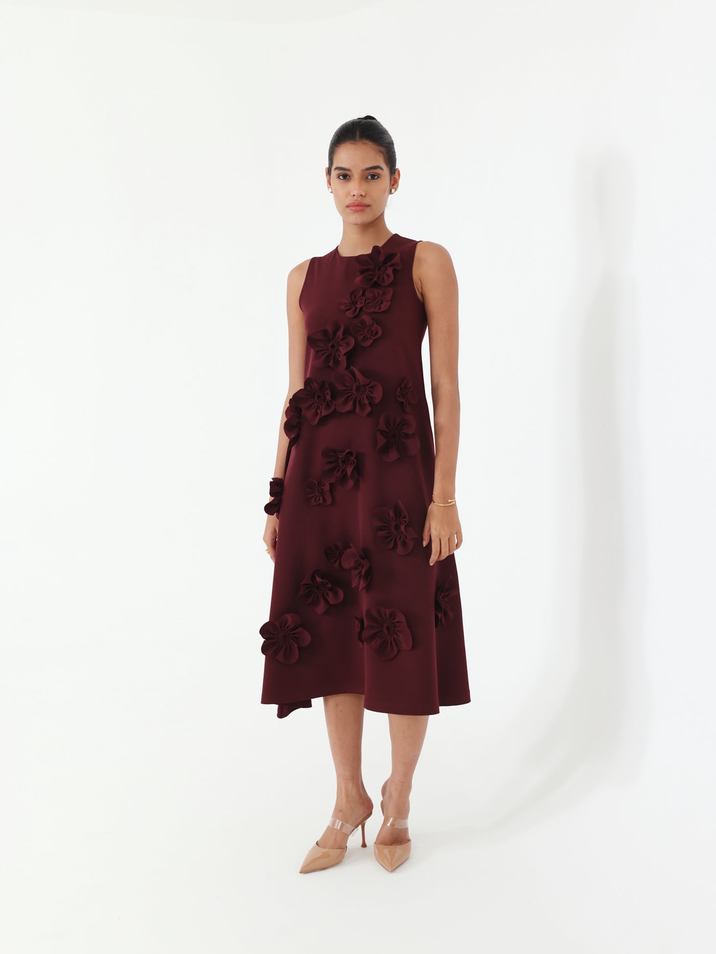 Florence Midi Dress (Wine)