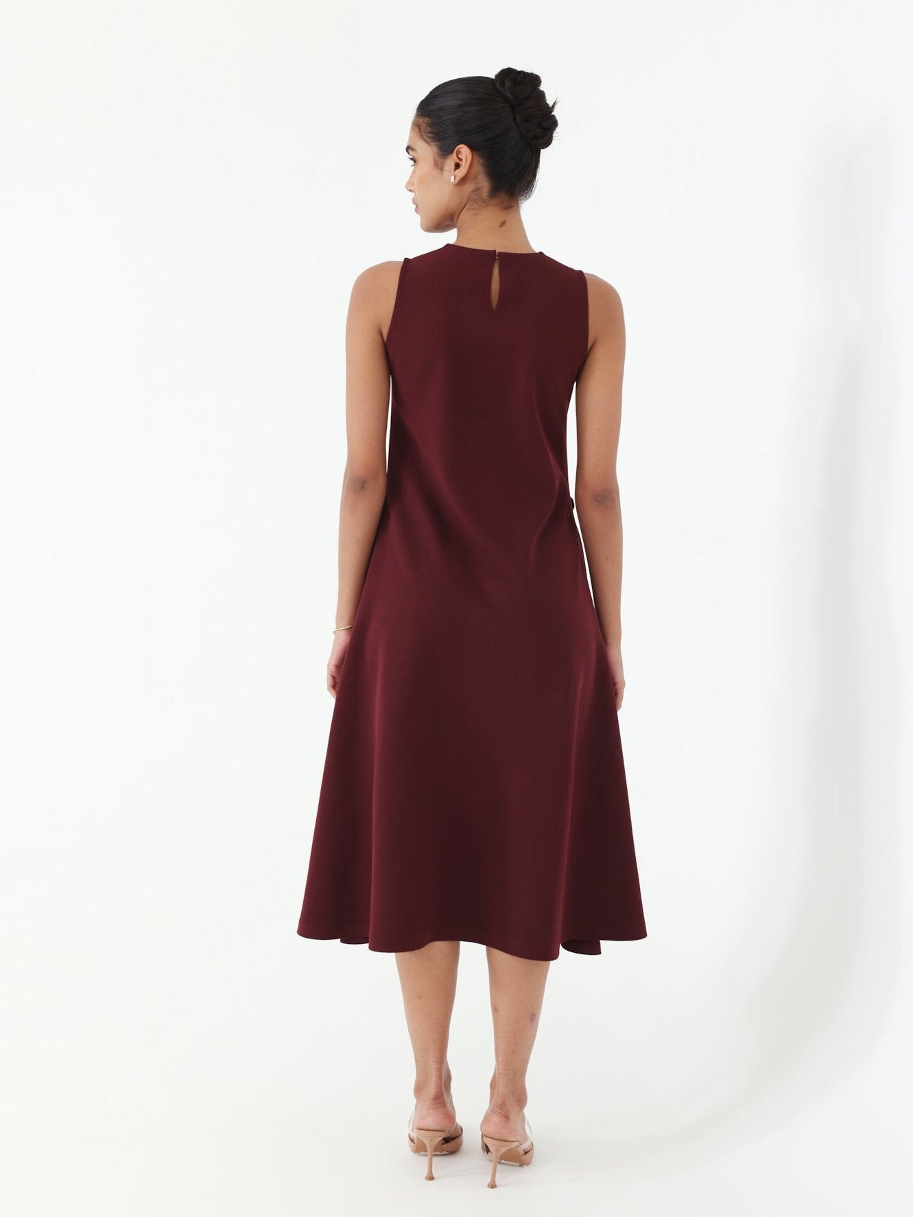 Florence Midi Dress (Wine)