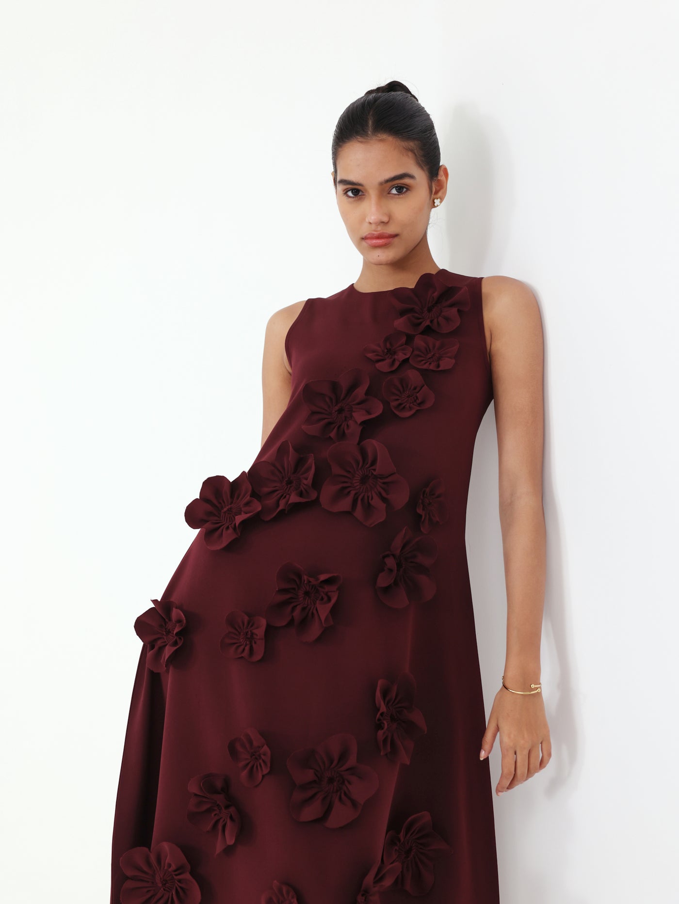 Florence Midi Dress (Wine)