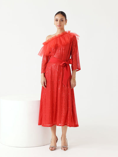 Donna Sequence Dress (Red)