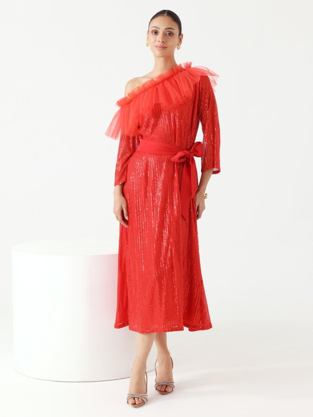 Donna Sequence Dress (Red)