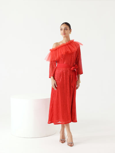 Donna Sequence Dress (Red)