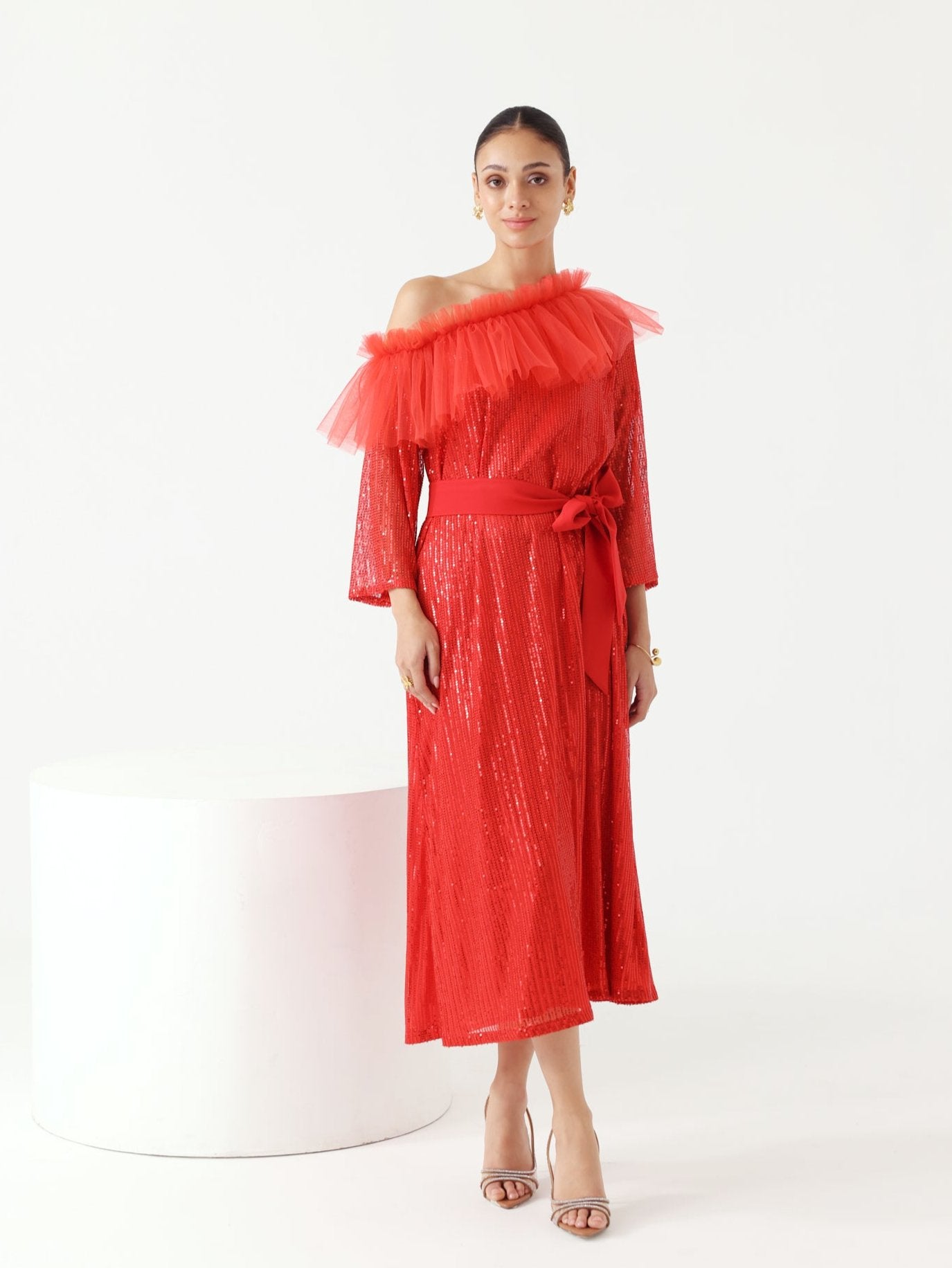 Donna Sequence Dress (Red)