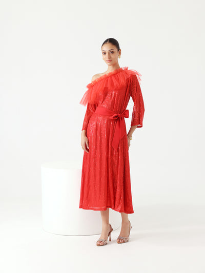 Donna Sequence Dress (Red)