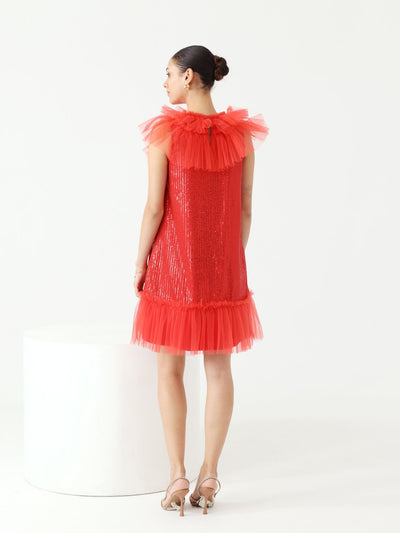 Senorita Sequence Dress (Red)