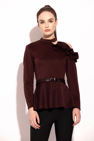 Luxe Frill And Pleating Detail Top
