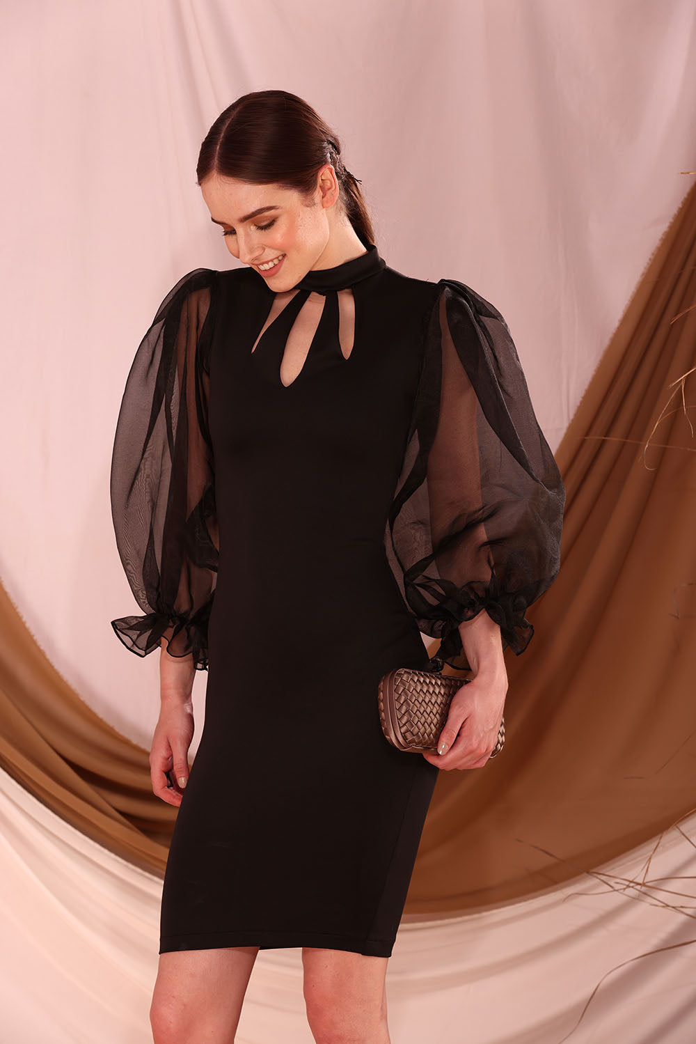 Showstopper Black Organza Dress  ASHICO