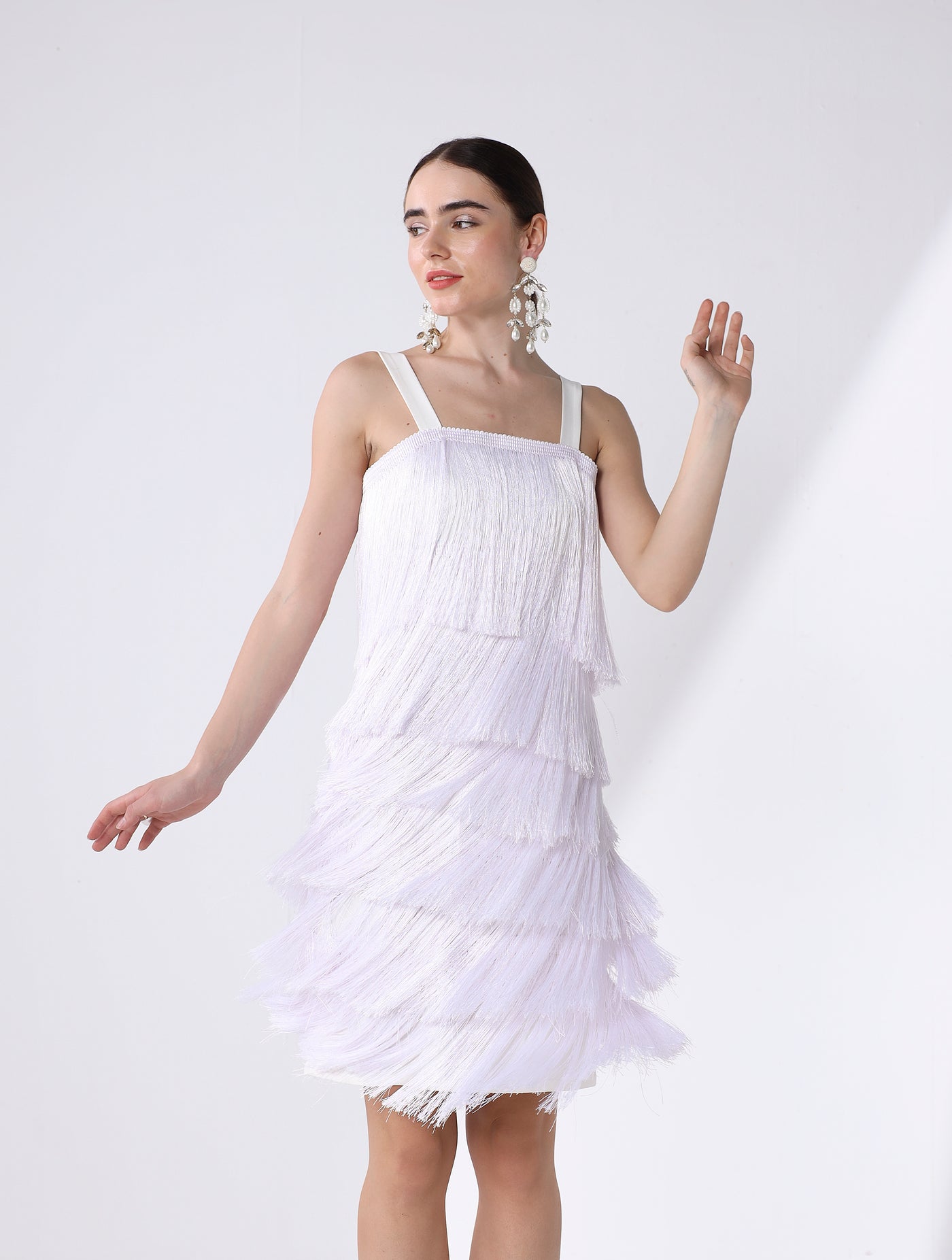 White Fringe Dress – ASHICO - Main Image