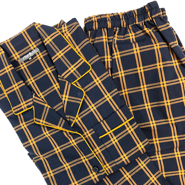 Mustard and Blue Check Night Suit Set