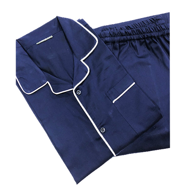 Navy Blue Cotton Night Suit Set
